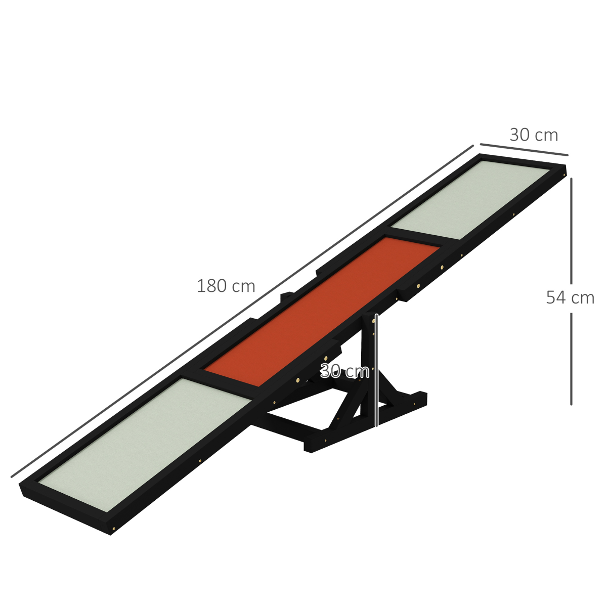PawHut Wooden Pet Seesaw for Large Dogs, Anti-Slip, Black