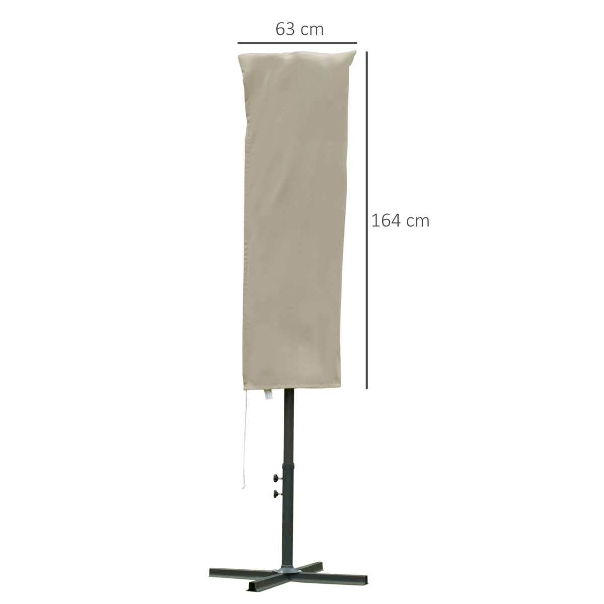 Outsunny Cantilever Umbrella Cover with Zipper and Drawstring, Oxford Cloth Parasol Protector