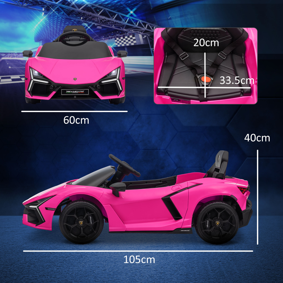 AIYAPLAY Lamborghini Revuelto Licensed Pink Ride On Car with Suspension