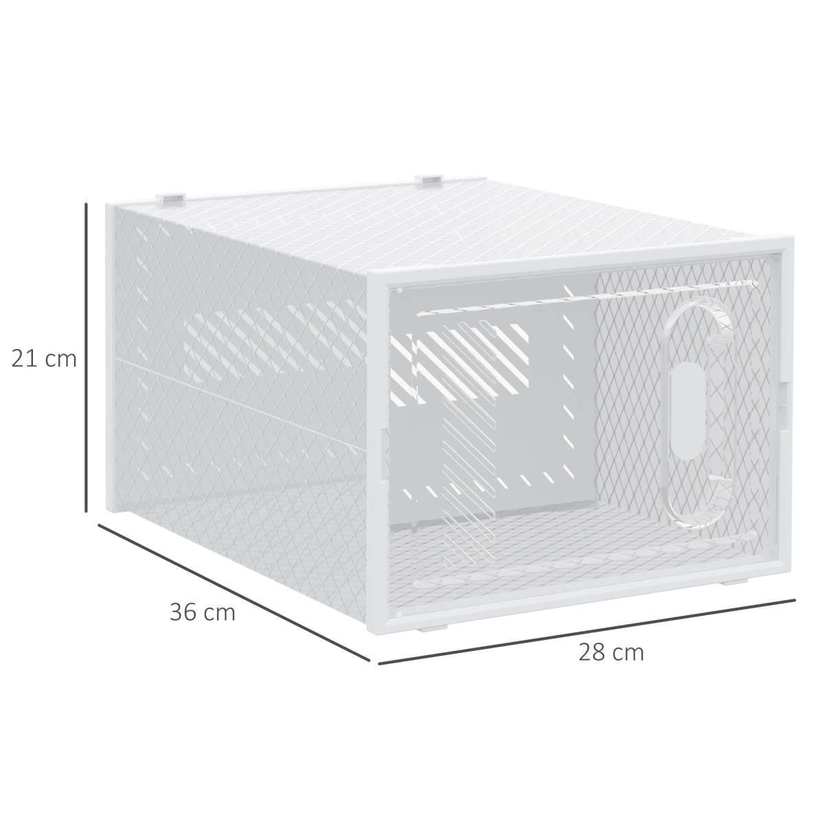 HOMCOM 18PCS Clear Stackable Shoe Boxes, PP Plastic, UK/EU Size up to 12, 28 x 36 x 21cm