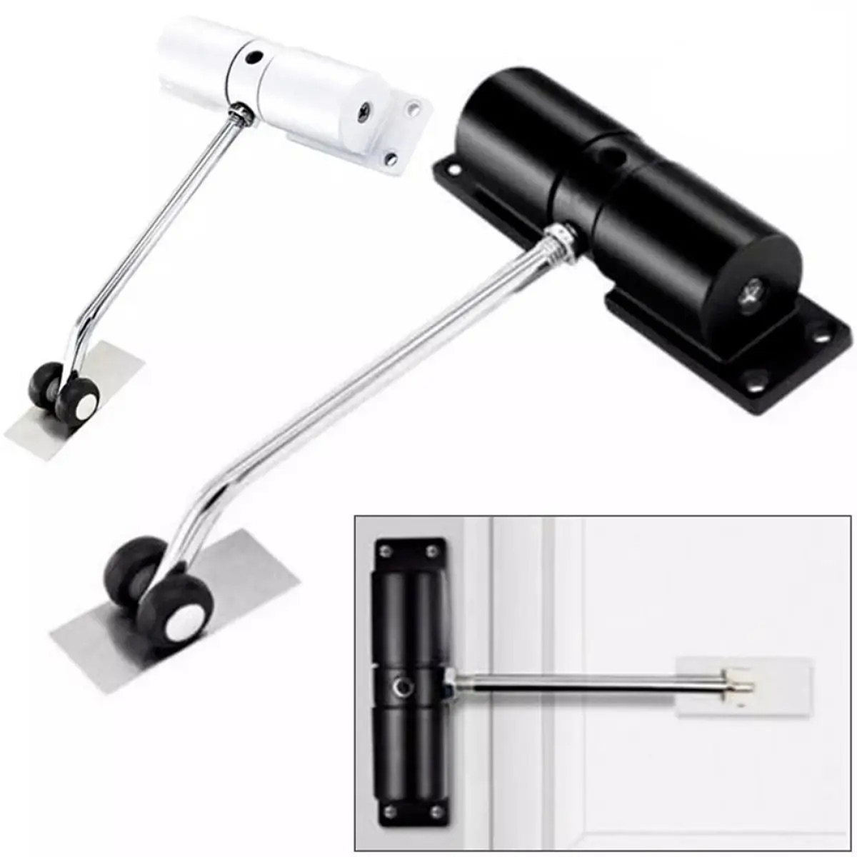Door Closer High Usage Environments Versatile Design Customizable Closing Speed black