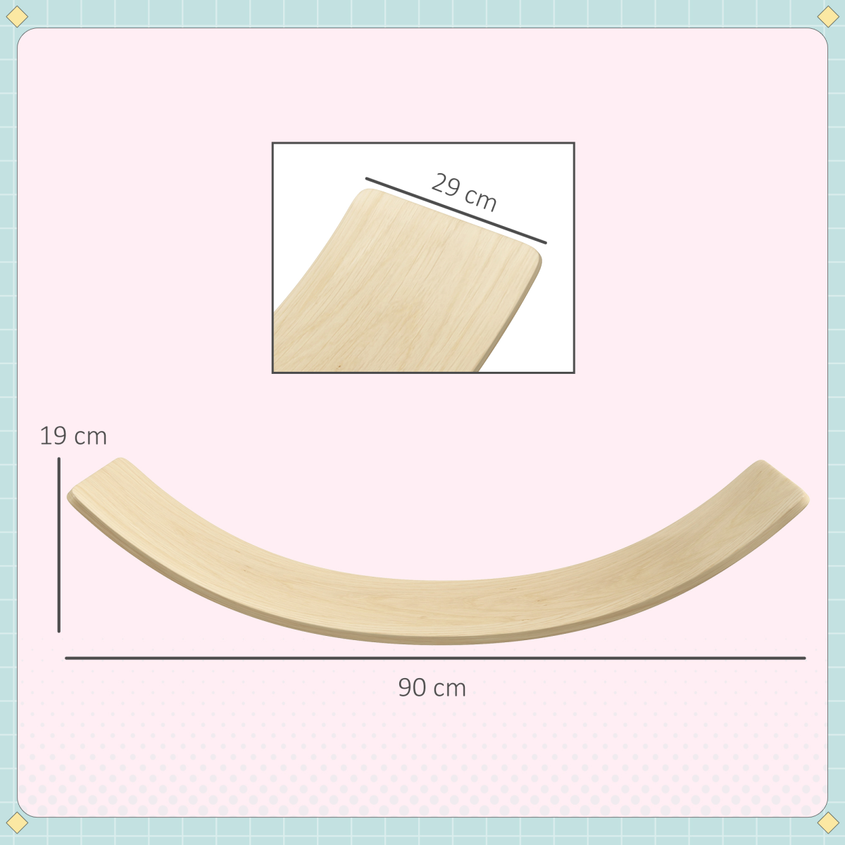 AIYAPLAY Wooden Balance Board for Kids, Ages 3-8, Natural