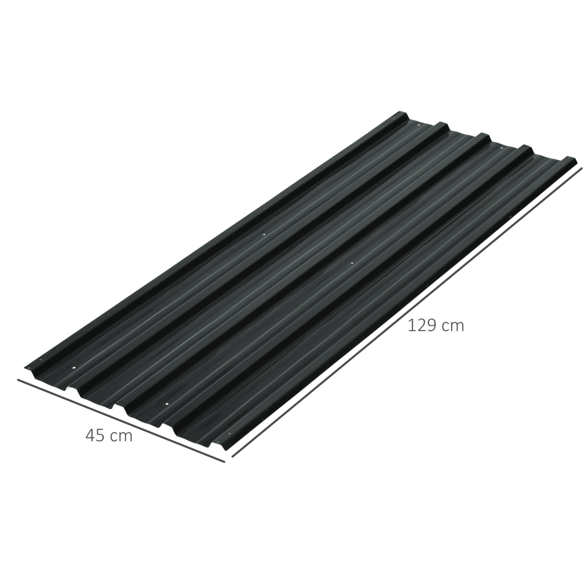 Outsunny 12-Pack Galvanised Steel Roofing Sheets, Dark Grey