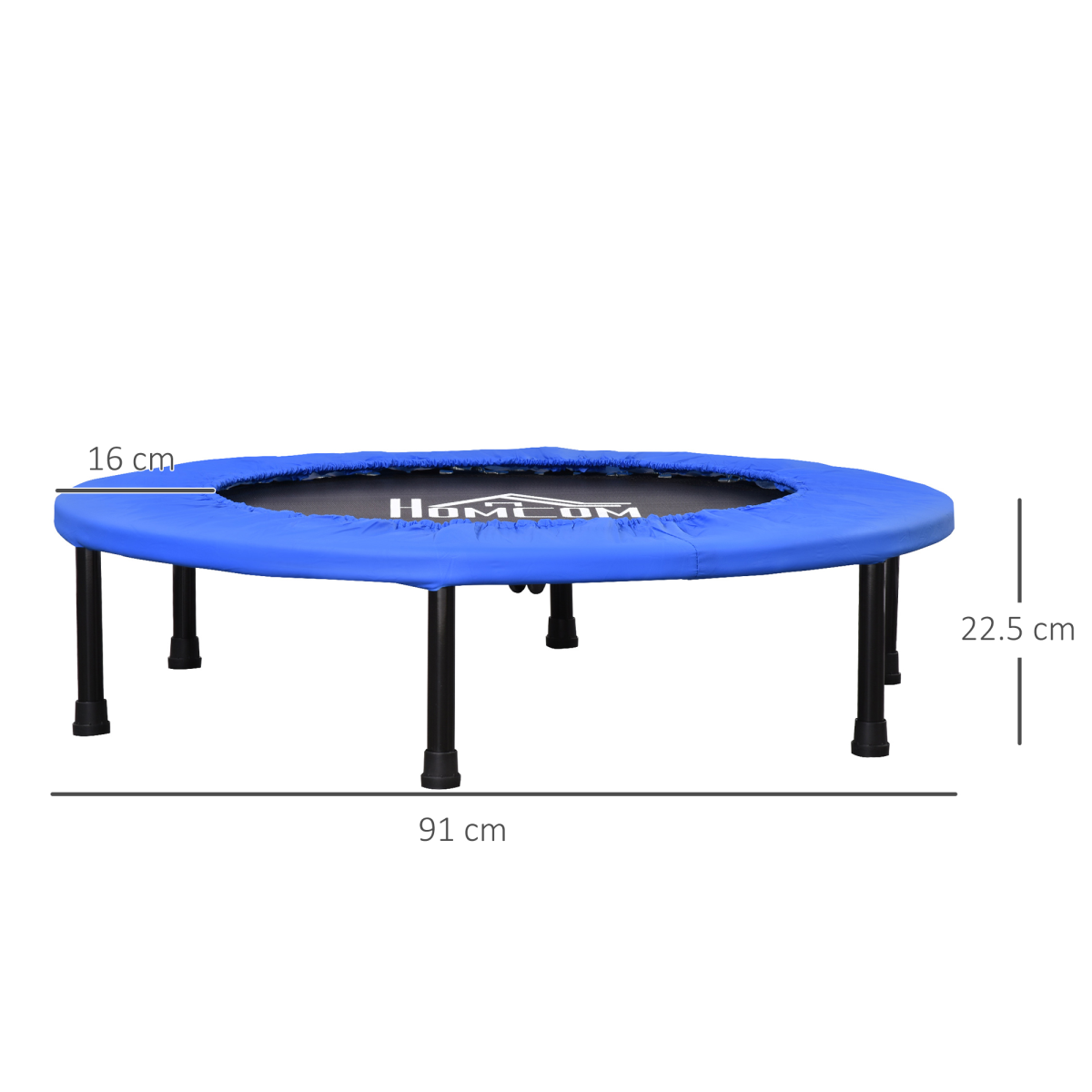 36 Inch Indoor Outdoor Foldable Rebounder Trampoline Mini Jumper with 30 Springs, Thick Bouncing Mat, Metal Legs and Anti-Slip Feet, 100 kg Max Load