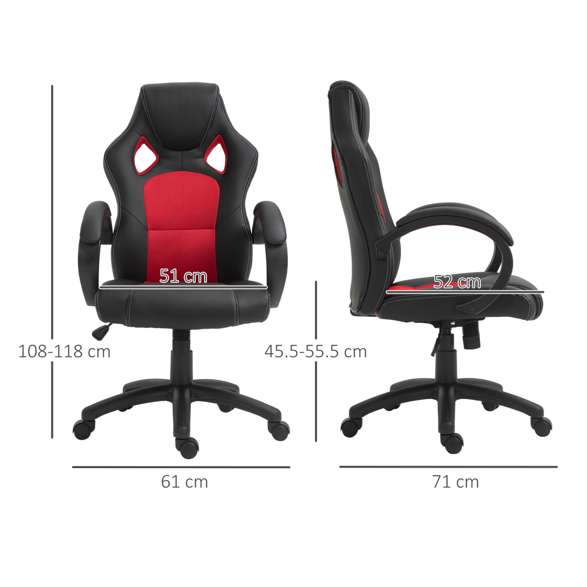 Vinsetto Executive Swivel Office Gaming Chair, PU Leather, Black