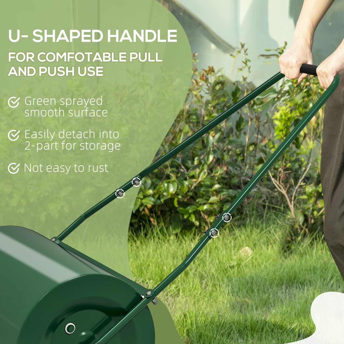 Outsunny Heavy-Duty Fillable Metal Lawn Roller with Comfort Grip