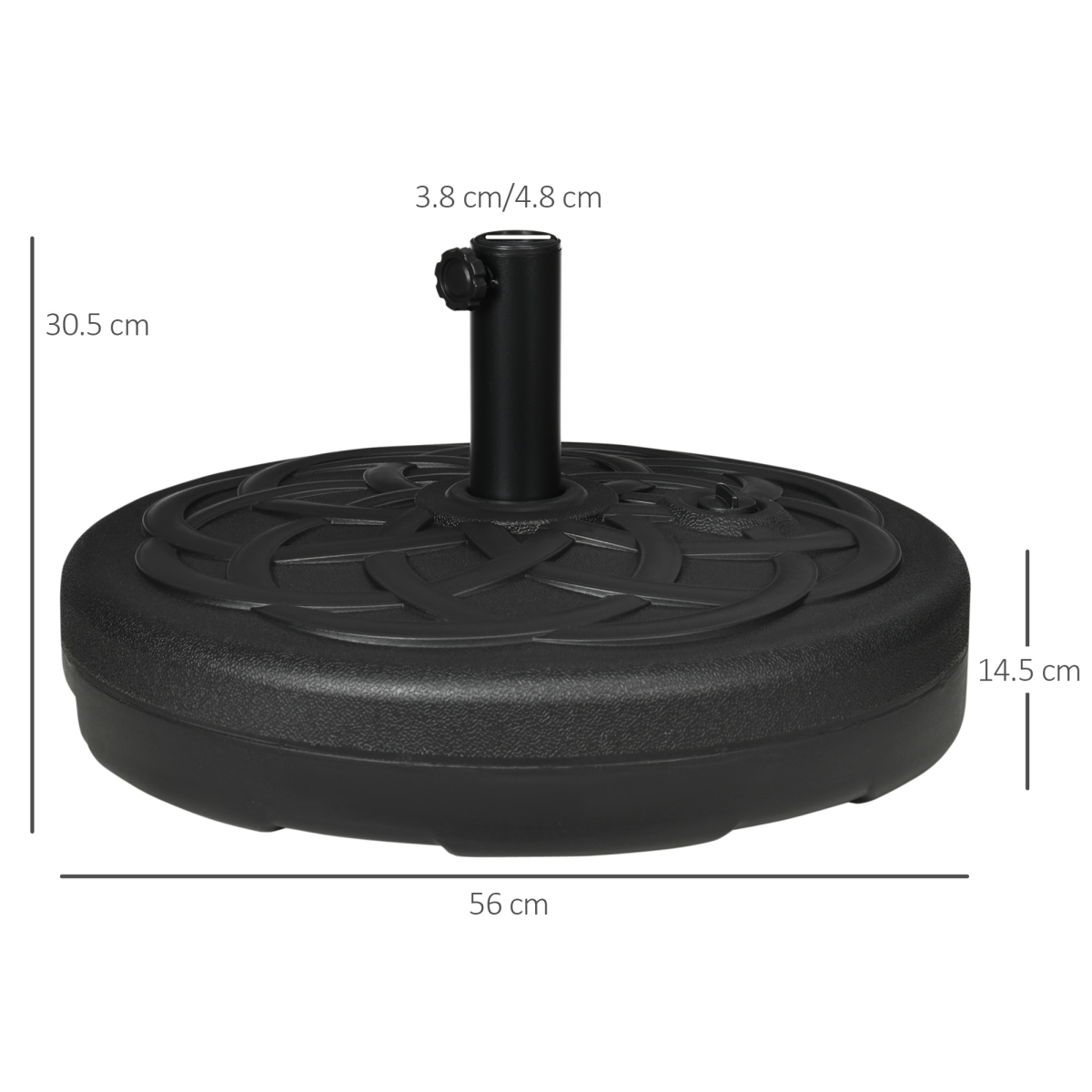 Outsunny Fillable Garden Parasol Base, 25kg Water/35kg Sand Stand