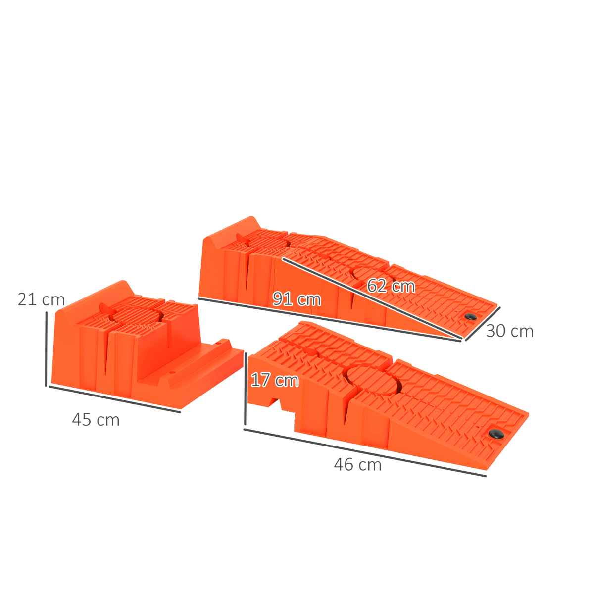 DURHAND Set of 2 Plastic Vehicle Ramps, Extra Wide, Lightweight