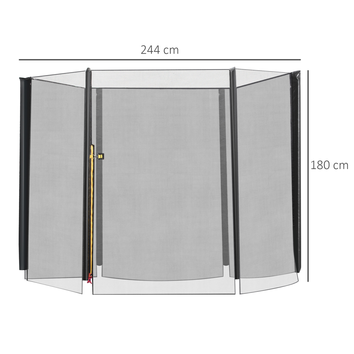 8FT Round Trampoline Replacement Enclosure Net Safety Fence with Zipper Door for 244cm Trampolines