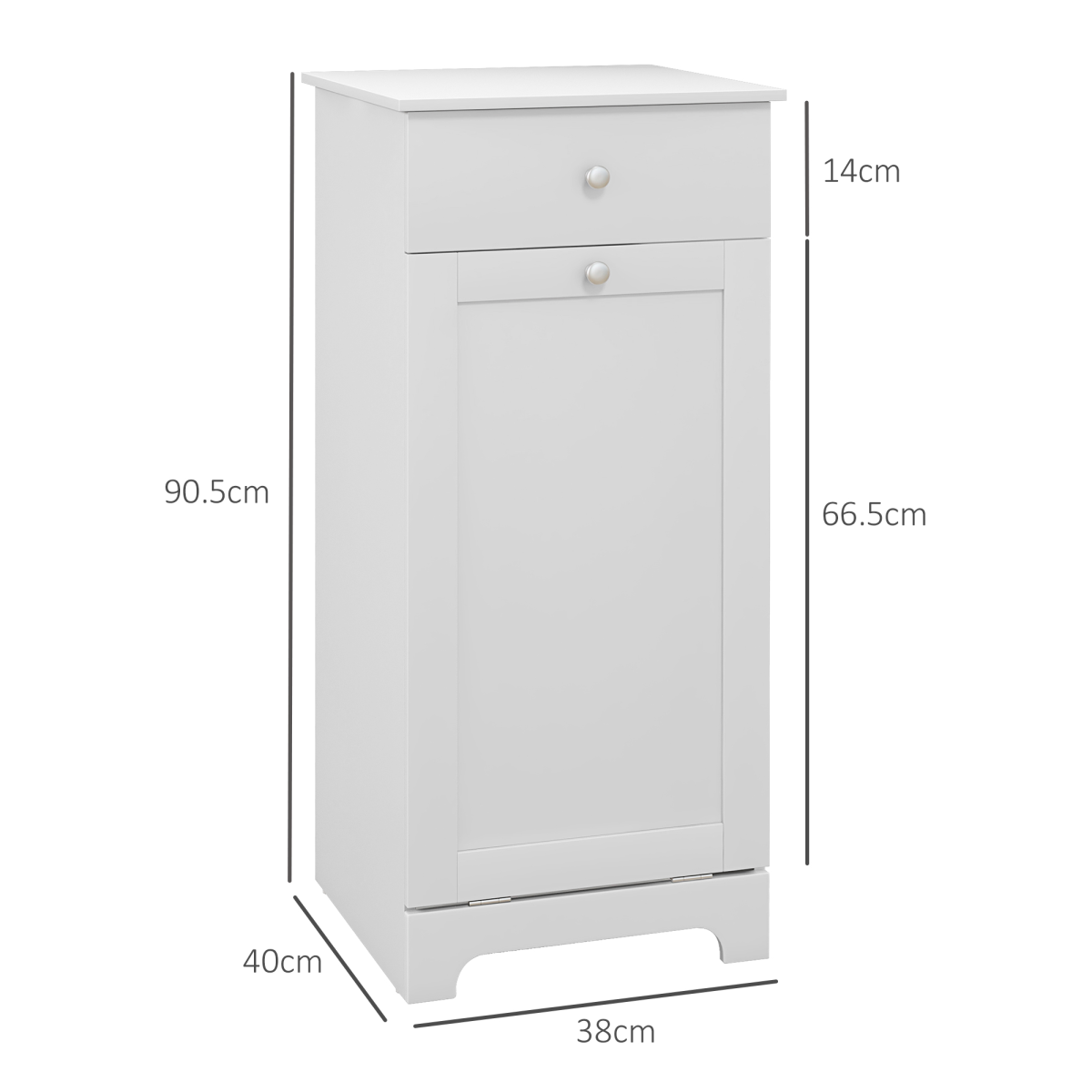 HOMCOM Bathroom Storage Cabinet with Hamper and Drawer, White