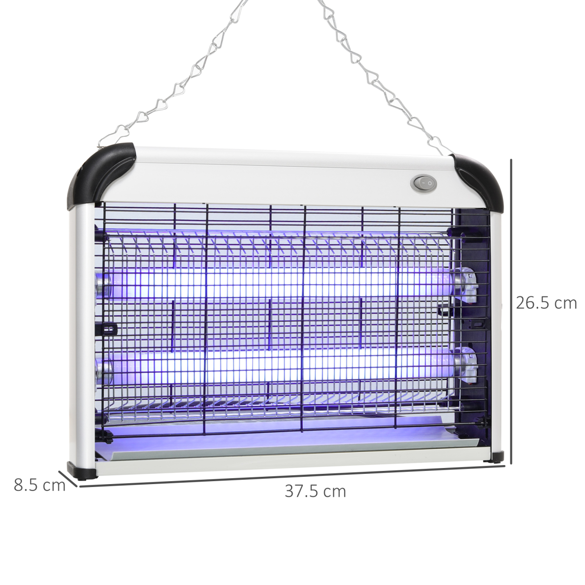 Outsunny 20W Electric Mosquito Killer Fly Trap, Silver