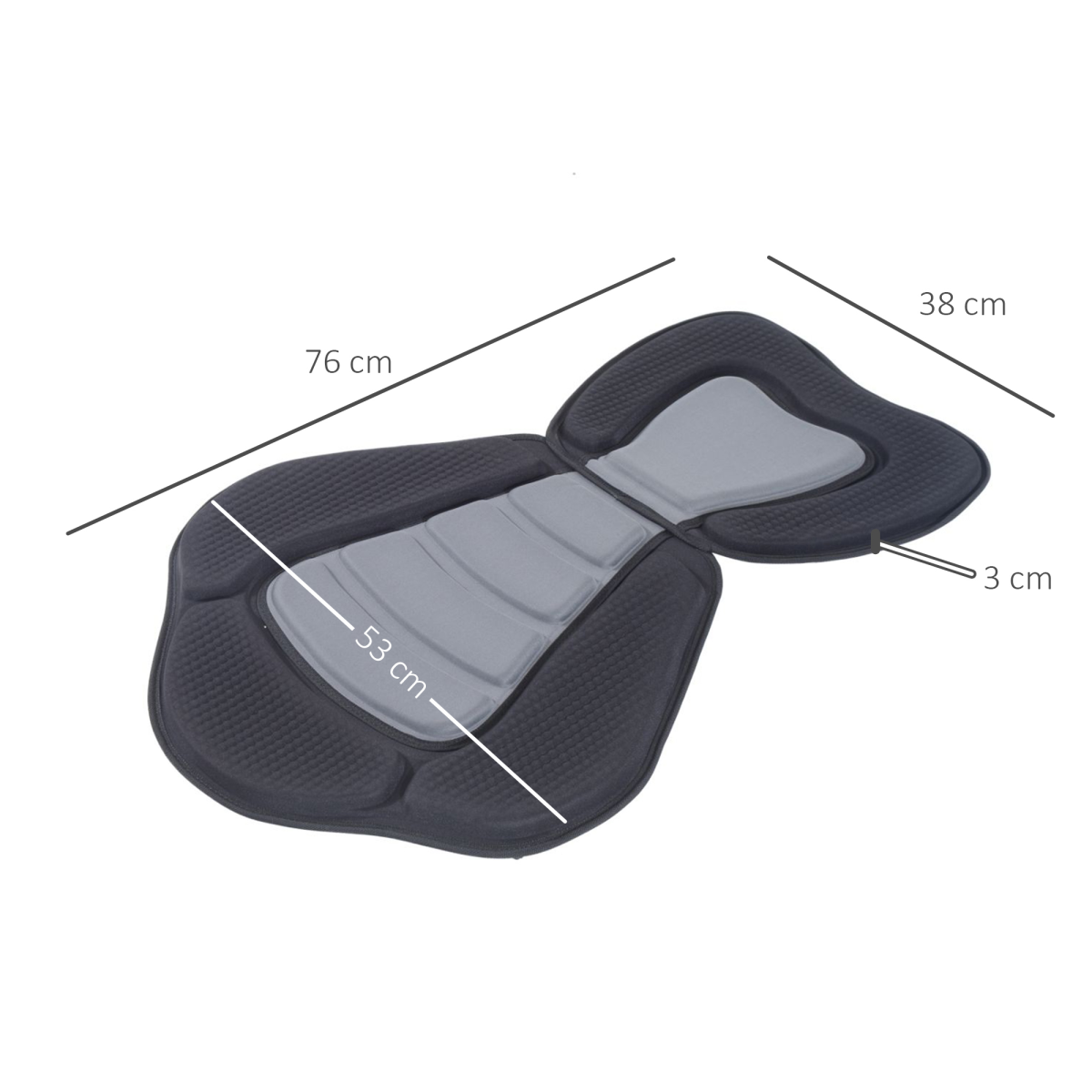 Universal Sit-On-Top Kayak Seat with Backrest, Detachable Fishing Boat Seat, Adjustable Tie-Down Straps