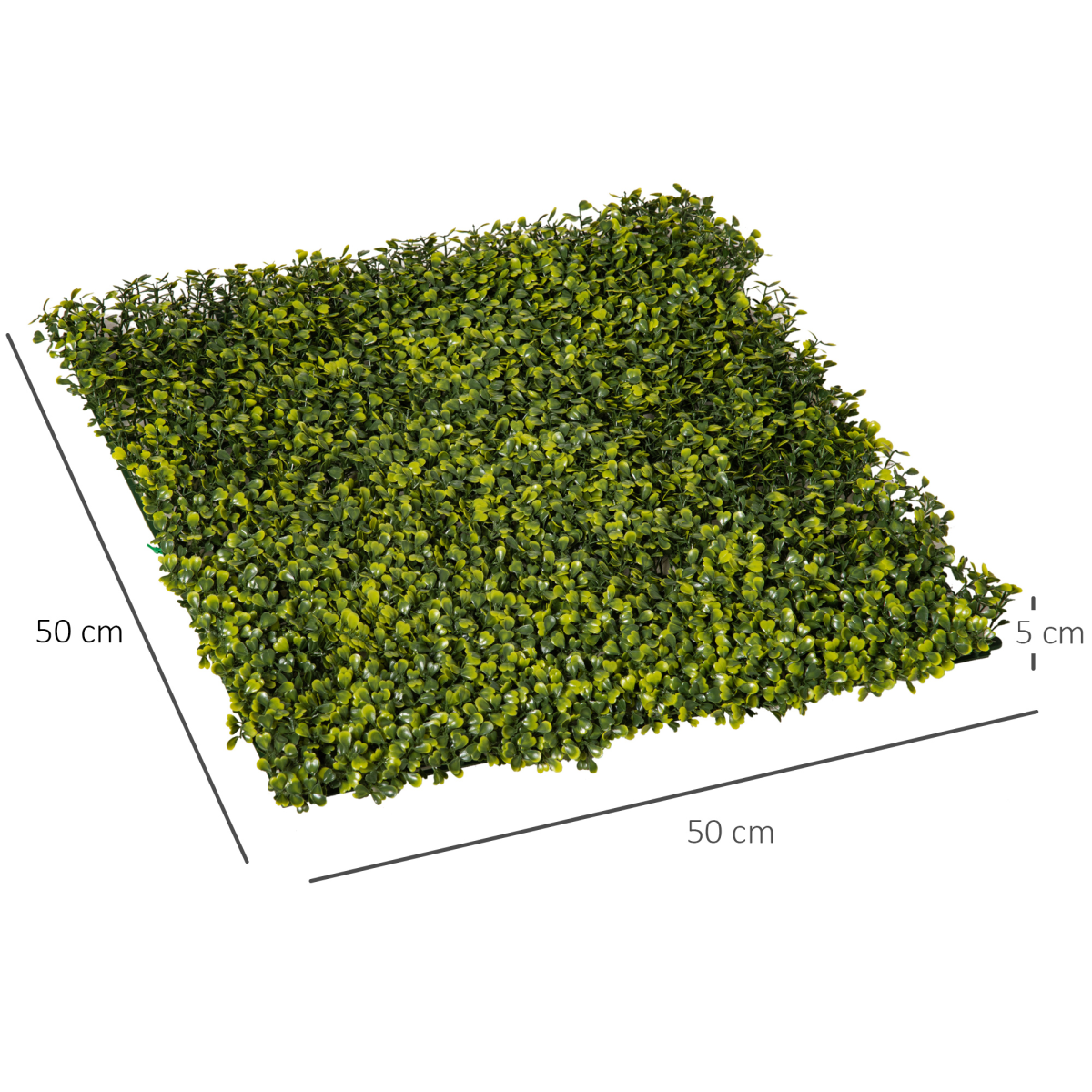 Outsunny 12-Piece Artificial Boxwood Wall Panels, 20 x 20 in (50 x 50 cm) Grass Privacy Fence Screen