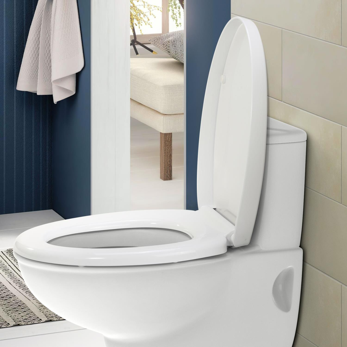 Vinsani Soft Close Quick Release O-Shaped Toilet Seat, White