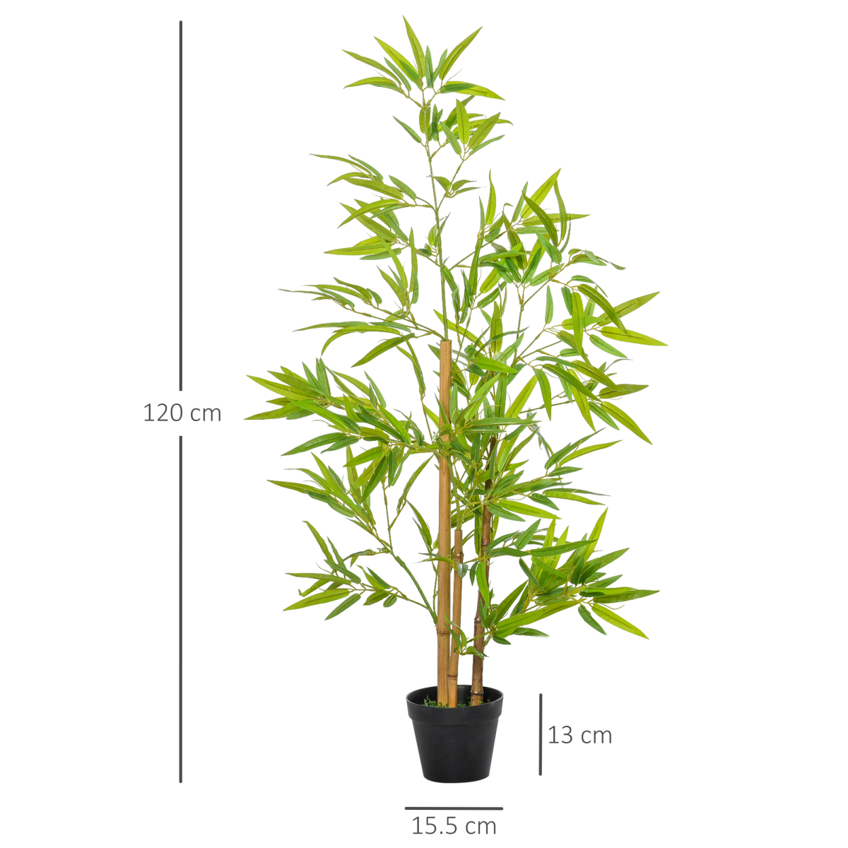Outsunny Set of 2 Artificial Bamboo Trees Decorative Plant 120cm Indoor/Outdoor