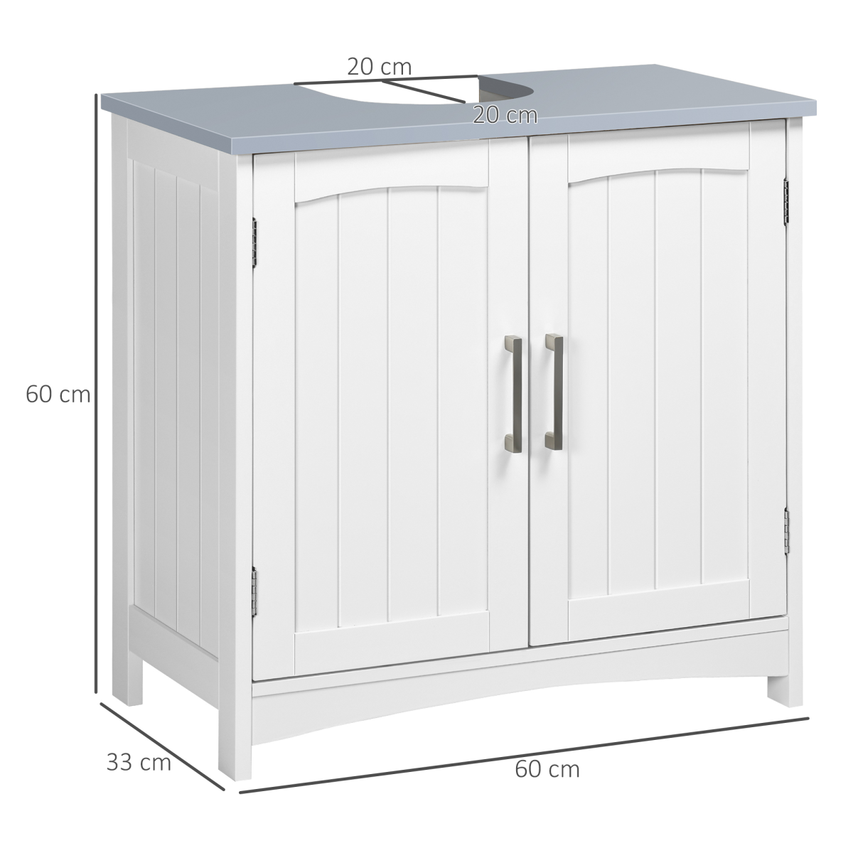 Kleankin Pedestal Under Sink Bathroom Cabinet, White, Storage Vanity Unit with Adjustable Shelf