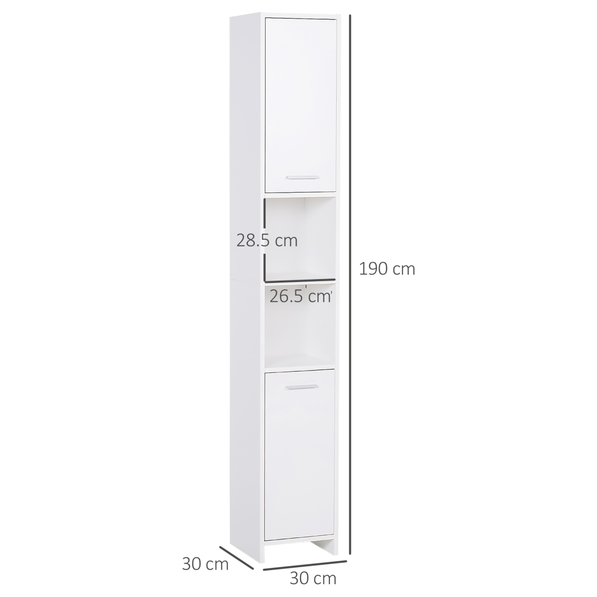 Tall Freestanding Storage Cabinet with Doors and Shelves for Bathroom Bedroom