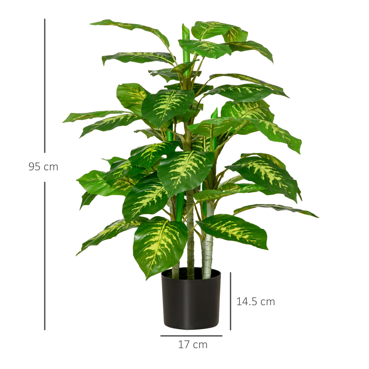 HOMCOM Artificial Evergreen Tree in Nursery Pot, 95cm, 42 Plastic Leaves