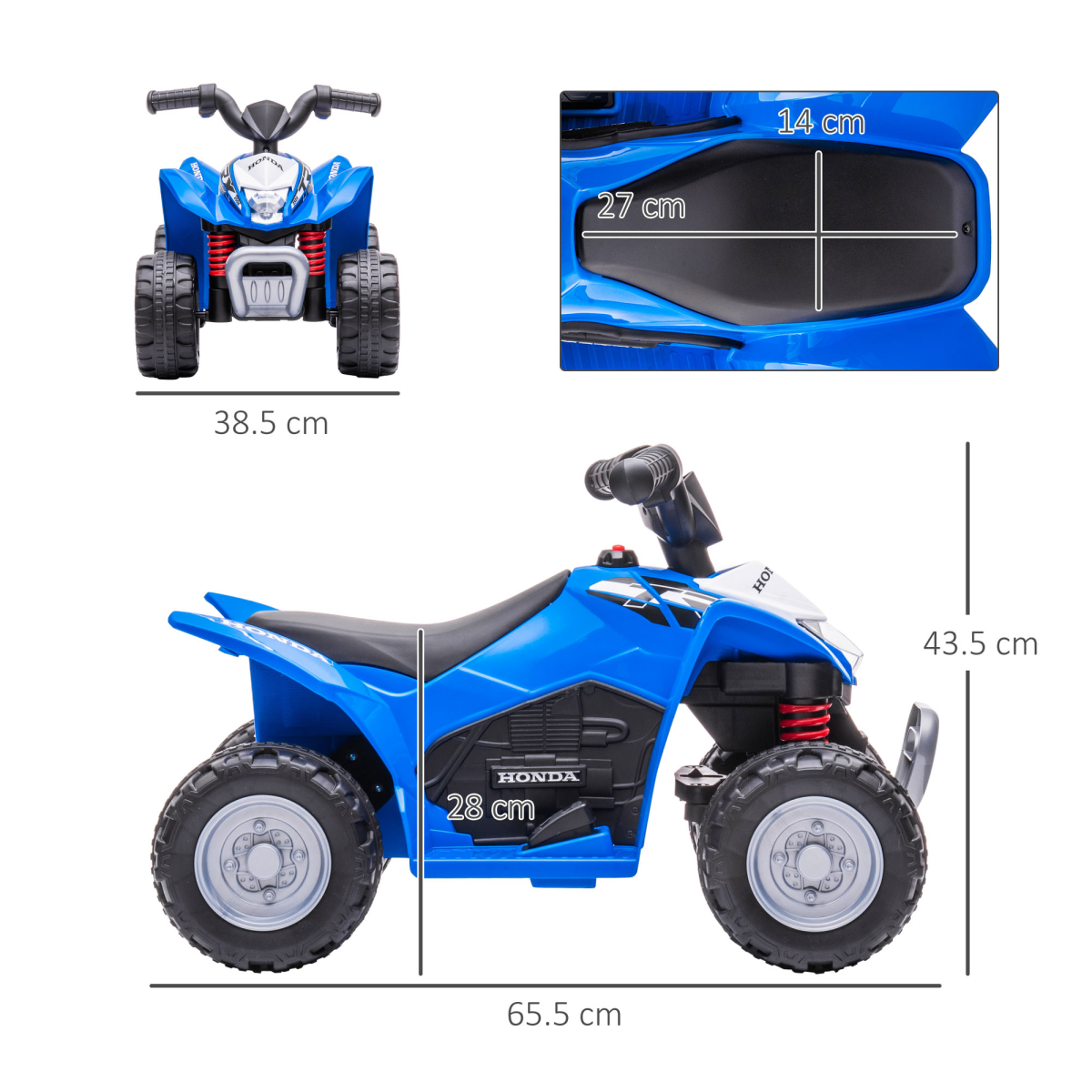 AIYAPLAY Honda Licensed Kids 6V Electric ATV Ride-On, Blue