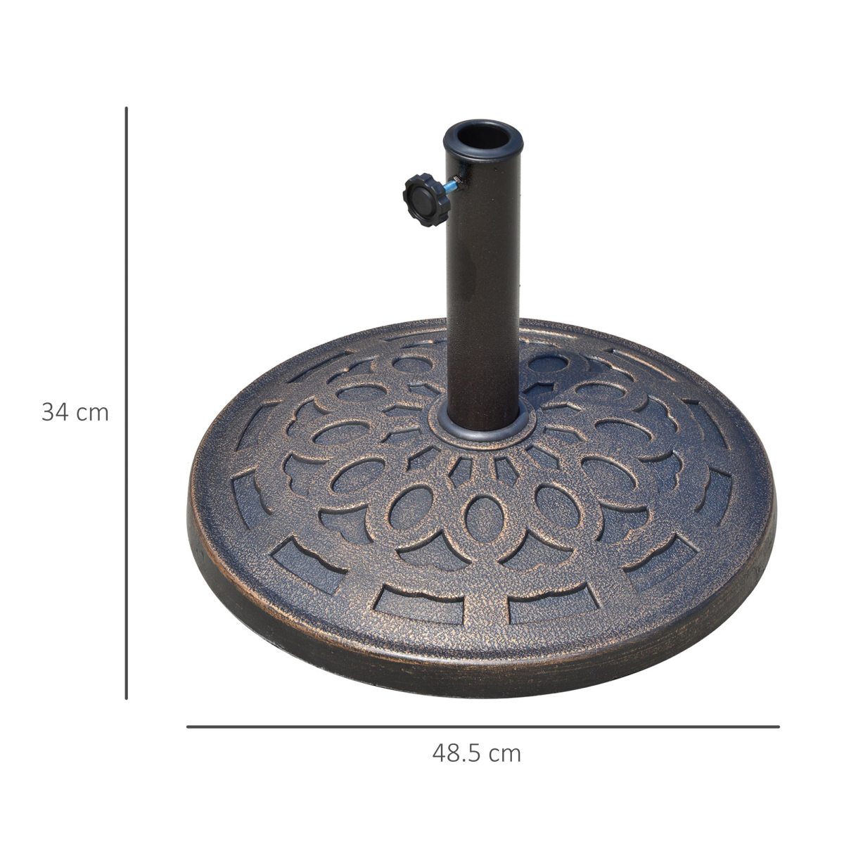 Outsunny 14kg Round Bronze Patio Umbrella Stand