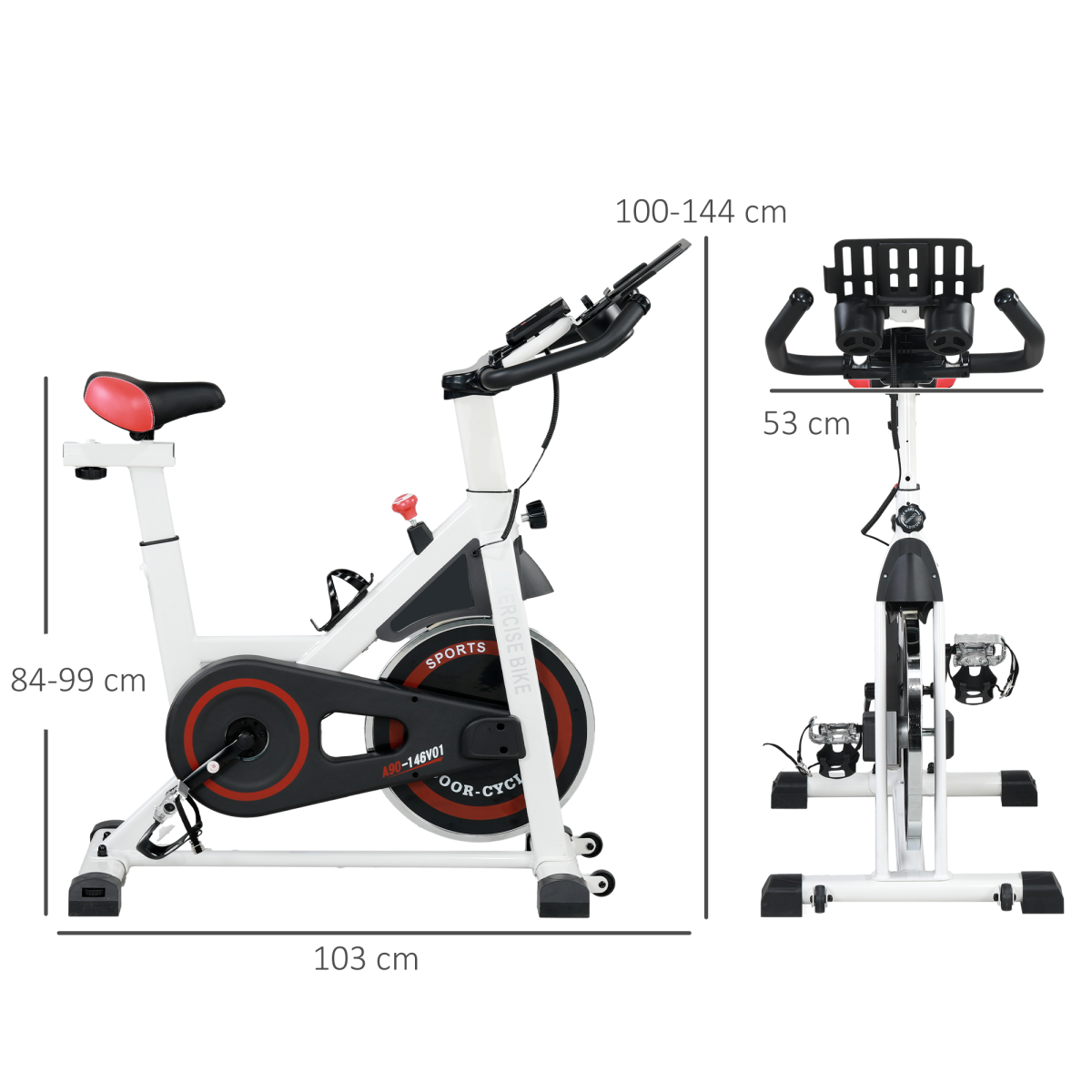 8kg Flywheel Exercise Bike with Adjustable Seat/Handles & LCD Monitor