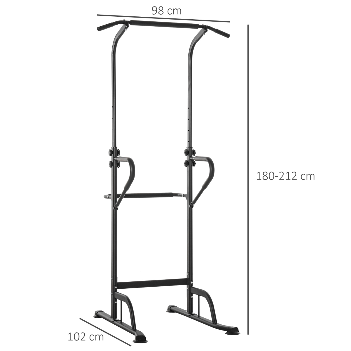 HOMCOM Adjustable Power Tower Pull Up & Dip Station Home Gym