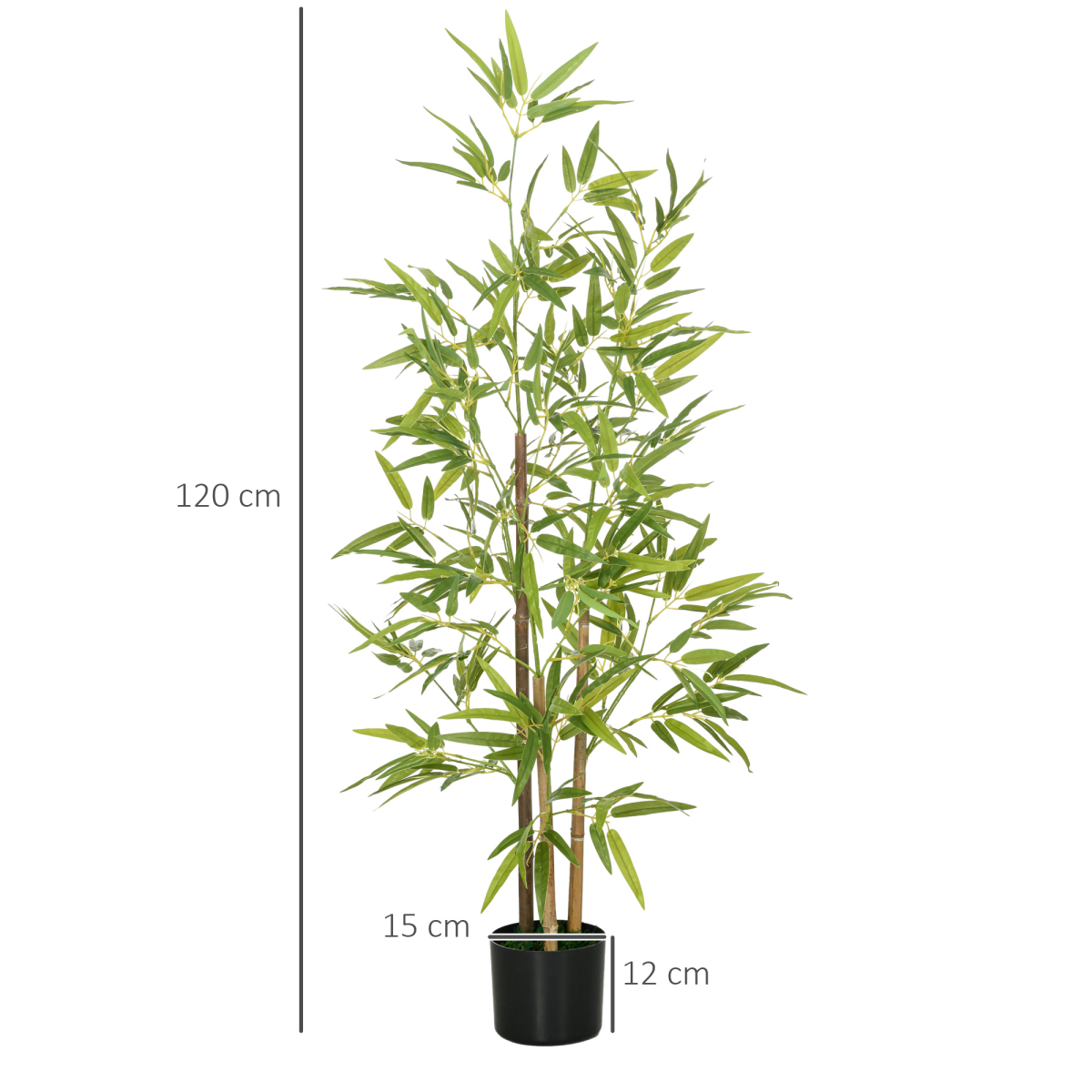HOMCOM Artificial Bamboo Tree 120 cm with Pot for Indoor Decor