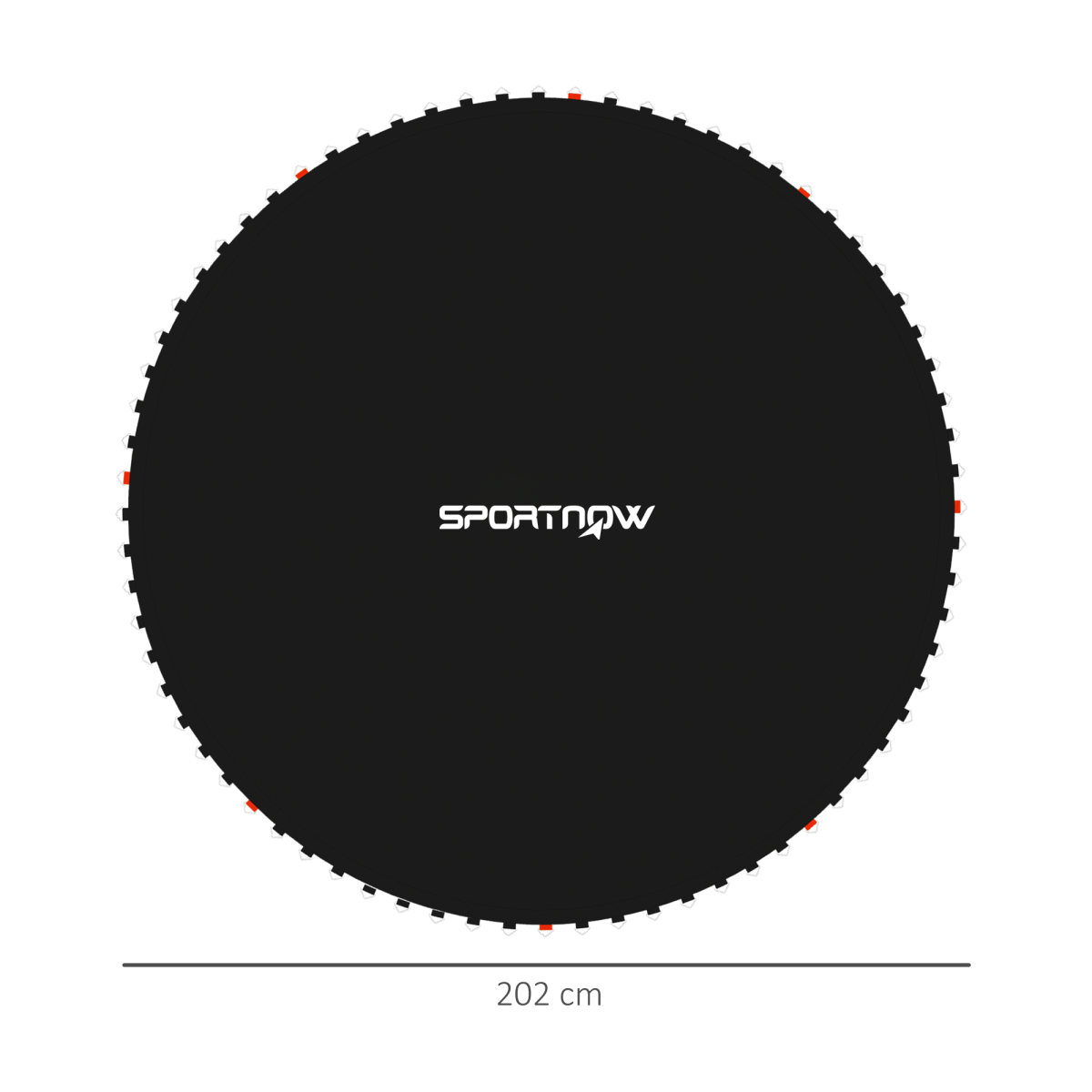 SPORTNOW 8ft Round Trampoline Mat with 42 V-Rings, PP, UV-Protected, Black