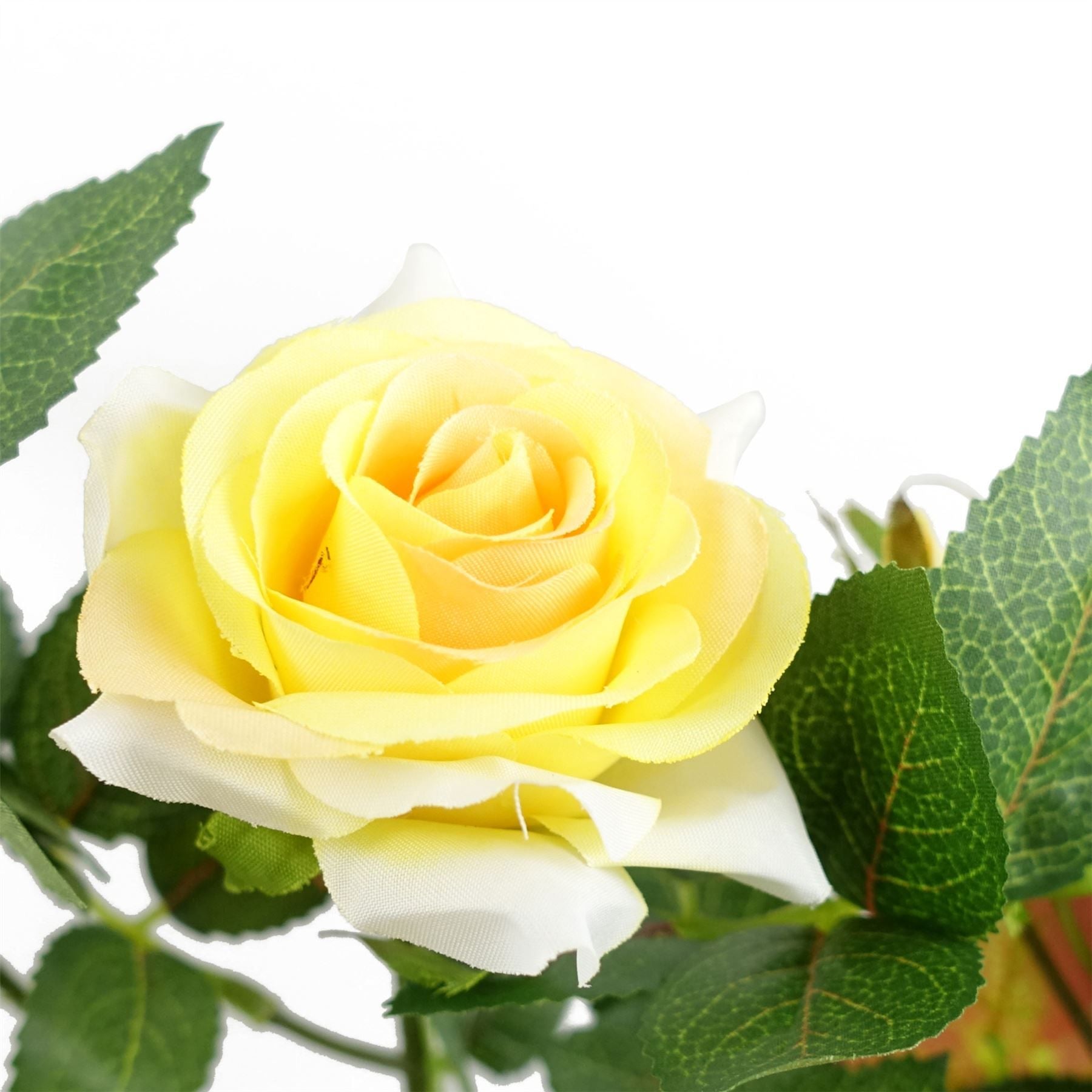 50cm Artificial Yellow Rose Plant in Potted Decorative Pot