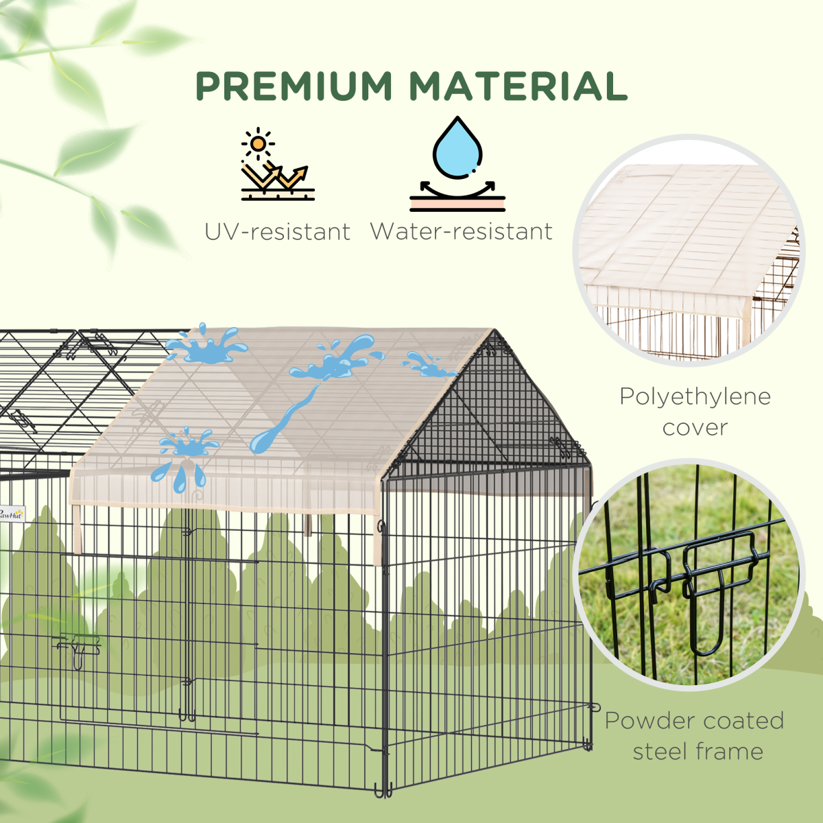 PawHut Spacious Outdoor Pet Shelter with Weather Cover, Portable