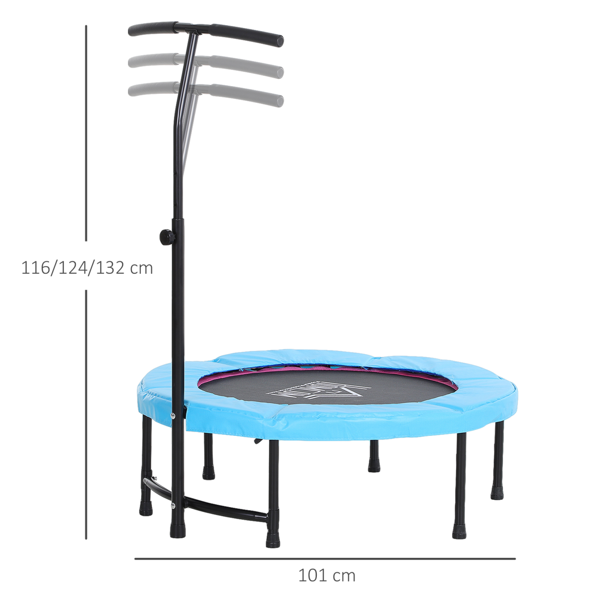 40in Kids & Adult Mini Trampoline with Adjustable Handle, 100kg