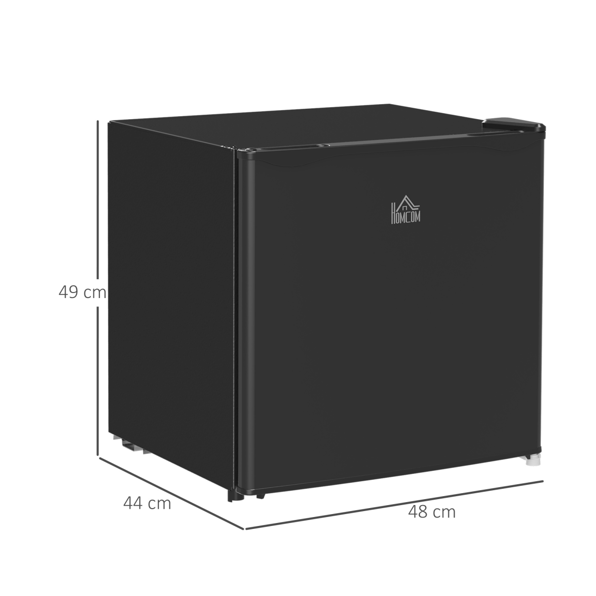 HOMCOM 46L Counter Top Mini Fridge with Chiller Box, Adjustable Temp, Black