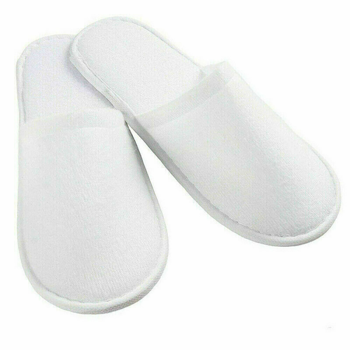 20 Pairs Disposable Terry Towelling Slippers for Spa Hotel Guests, Closed Toe Bulk Pack