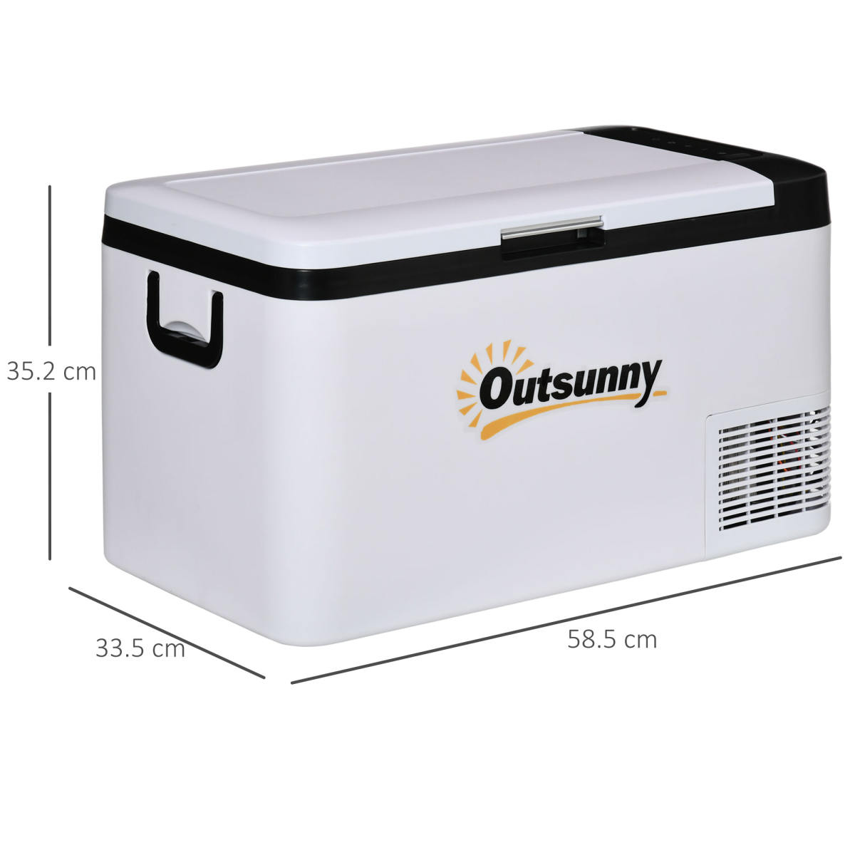 25L Portable Car Refrigerator Freezer with LED Light, LCD Panel, 12/24V DC and 110/240V AC, Outsunny