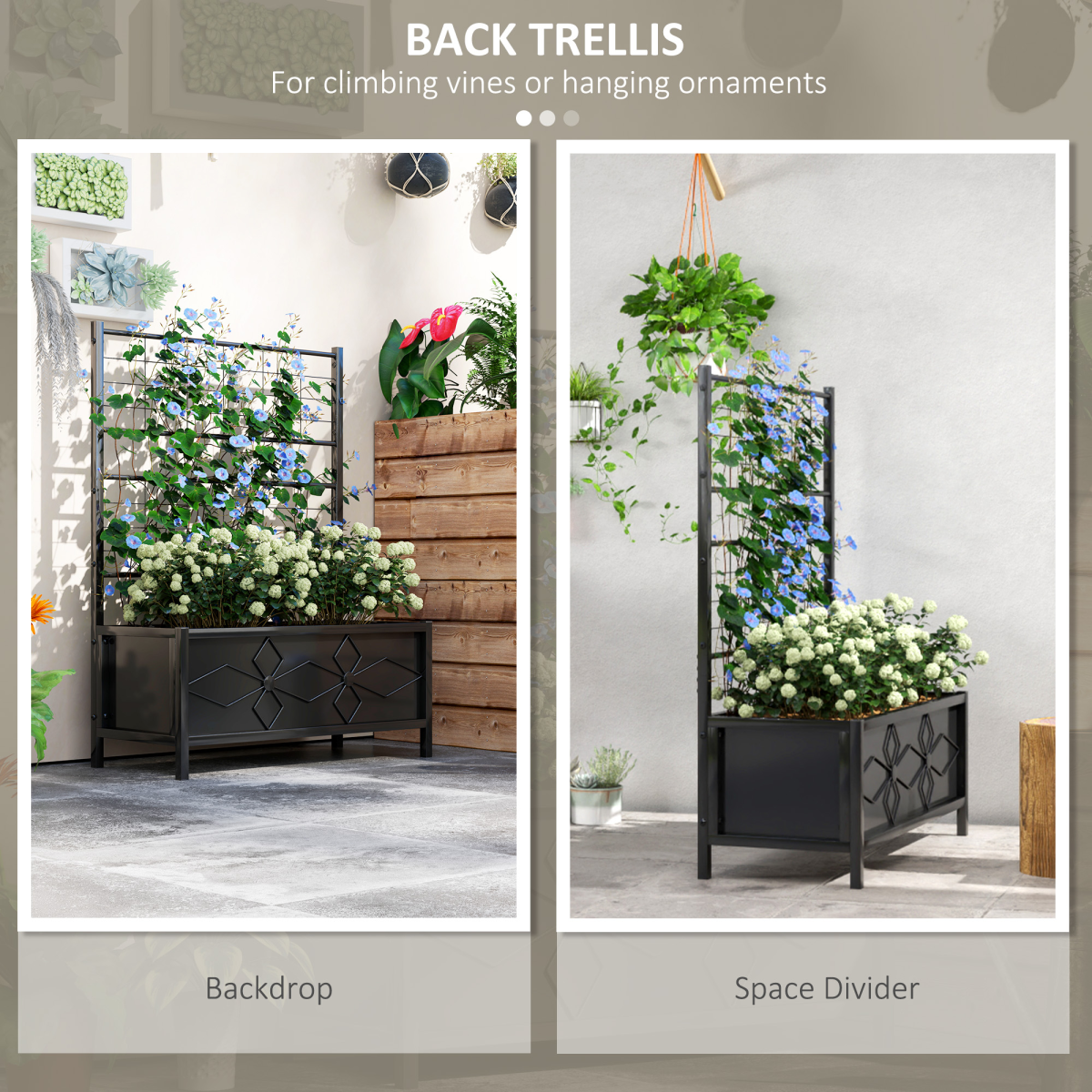 Outsunny Galvanised Steel Trellis Support for Climbing Plants