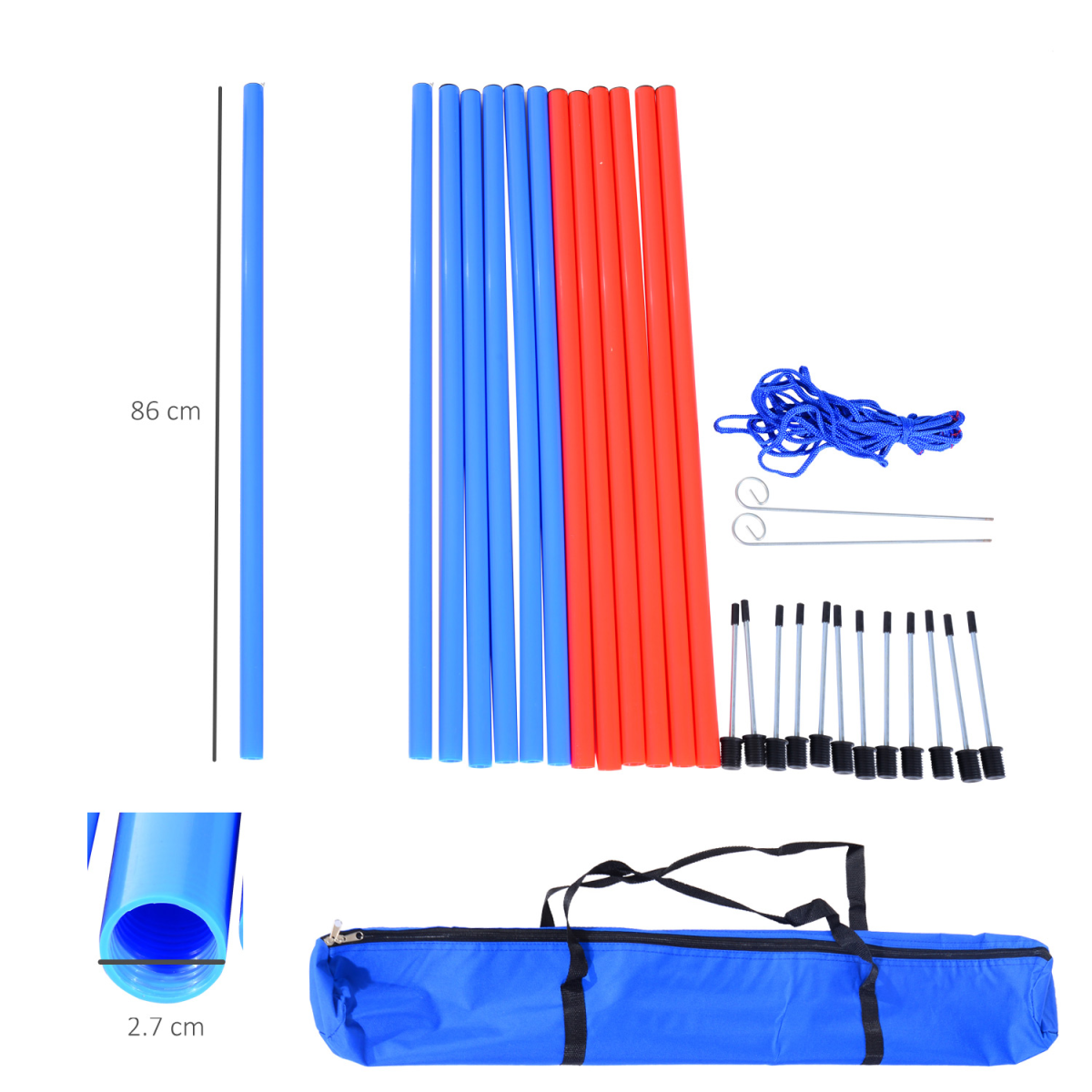 Pet Agility Training Set with Hoop Poles, Tunnel, Ground Stakes, Rope and Carrying Bag