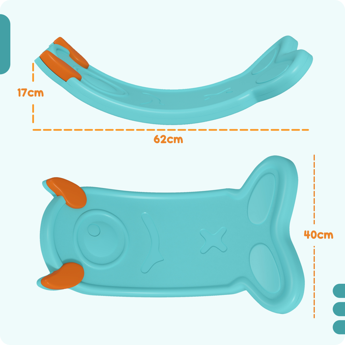 AIYAPLAY Kids Balance Board for Training & Sensory Play, Light Blue