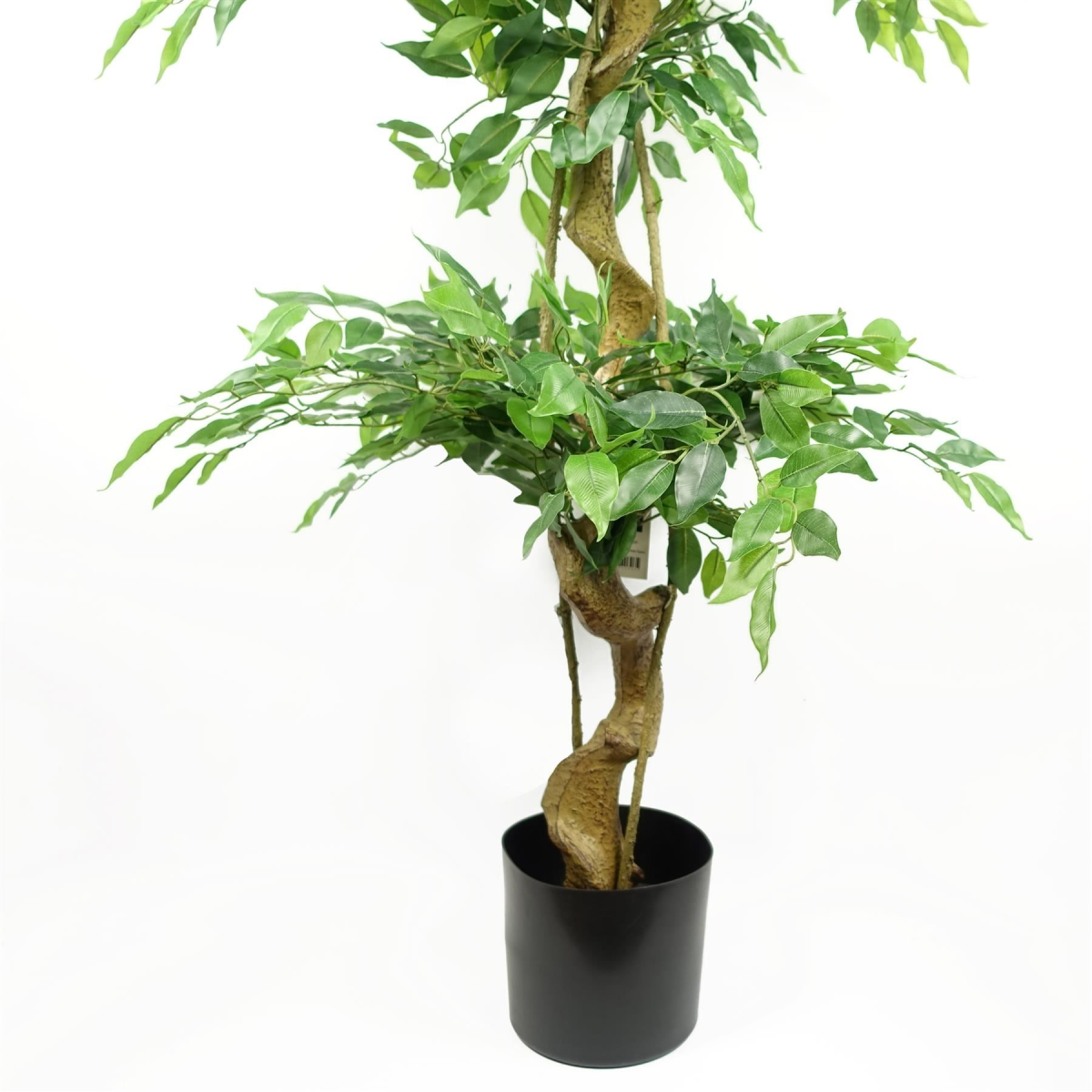 180cm Artificial Ficus Tree Triple Ball Triple Ball Topiary with 1984 Leaves and Metal Planter
