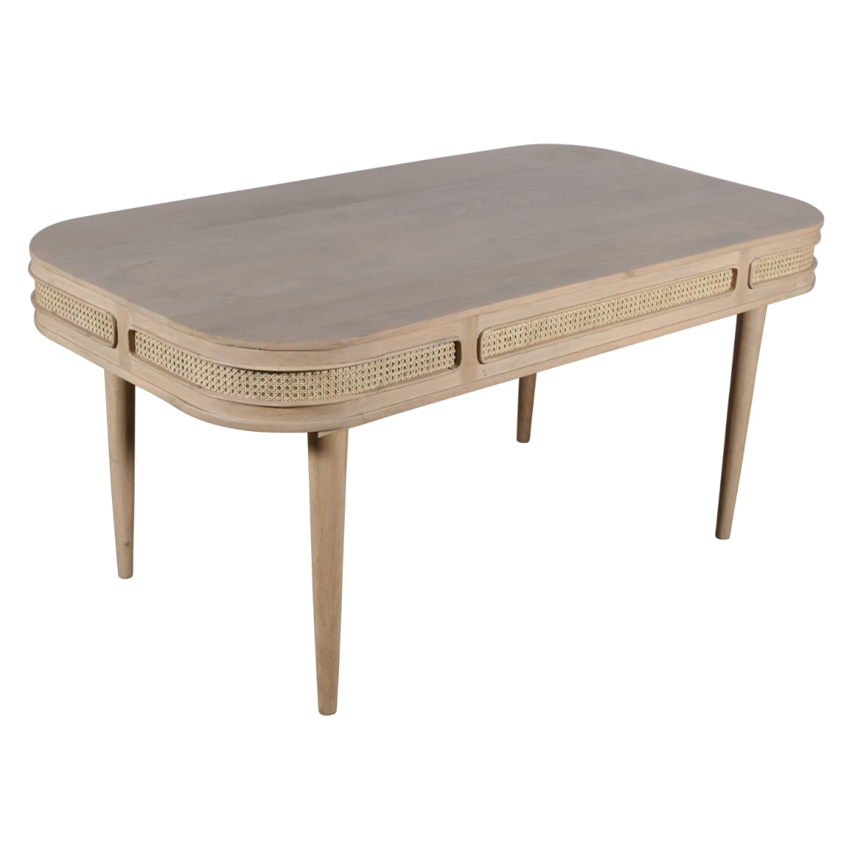 Valencia Cane & Mango Wood Dining Table 6 Seater