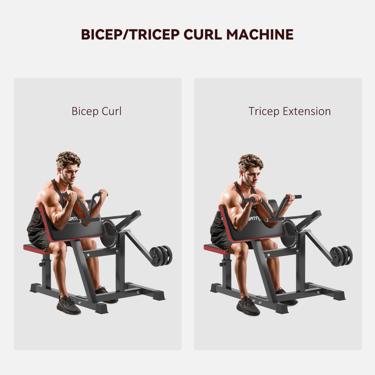SPORTNOW Adjustable Preacher Curl Bench for Biceps & Triceps, 120 kg