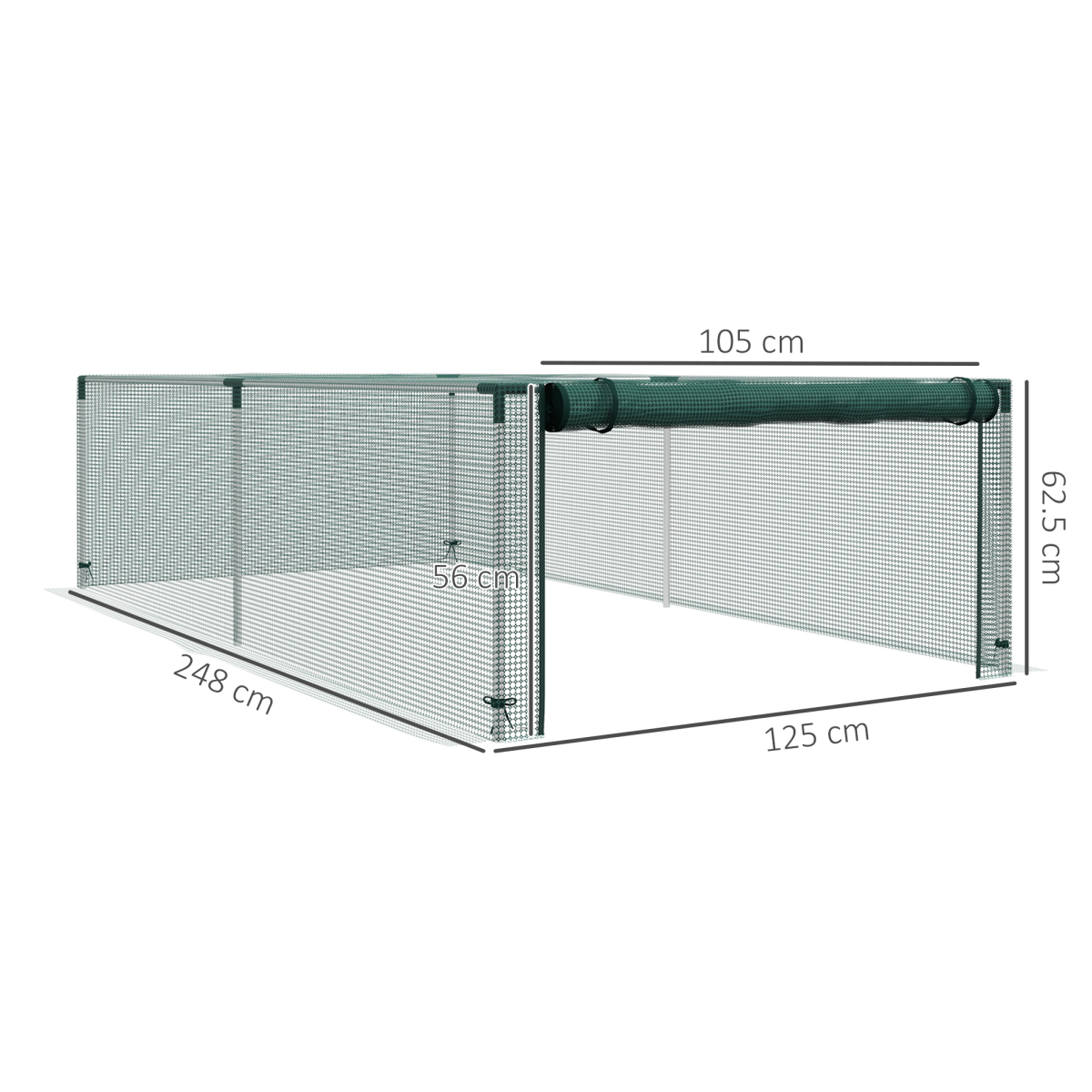 Outsunny Plant Protection Tent Crop Cage with Zipped Door, Green