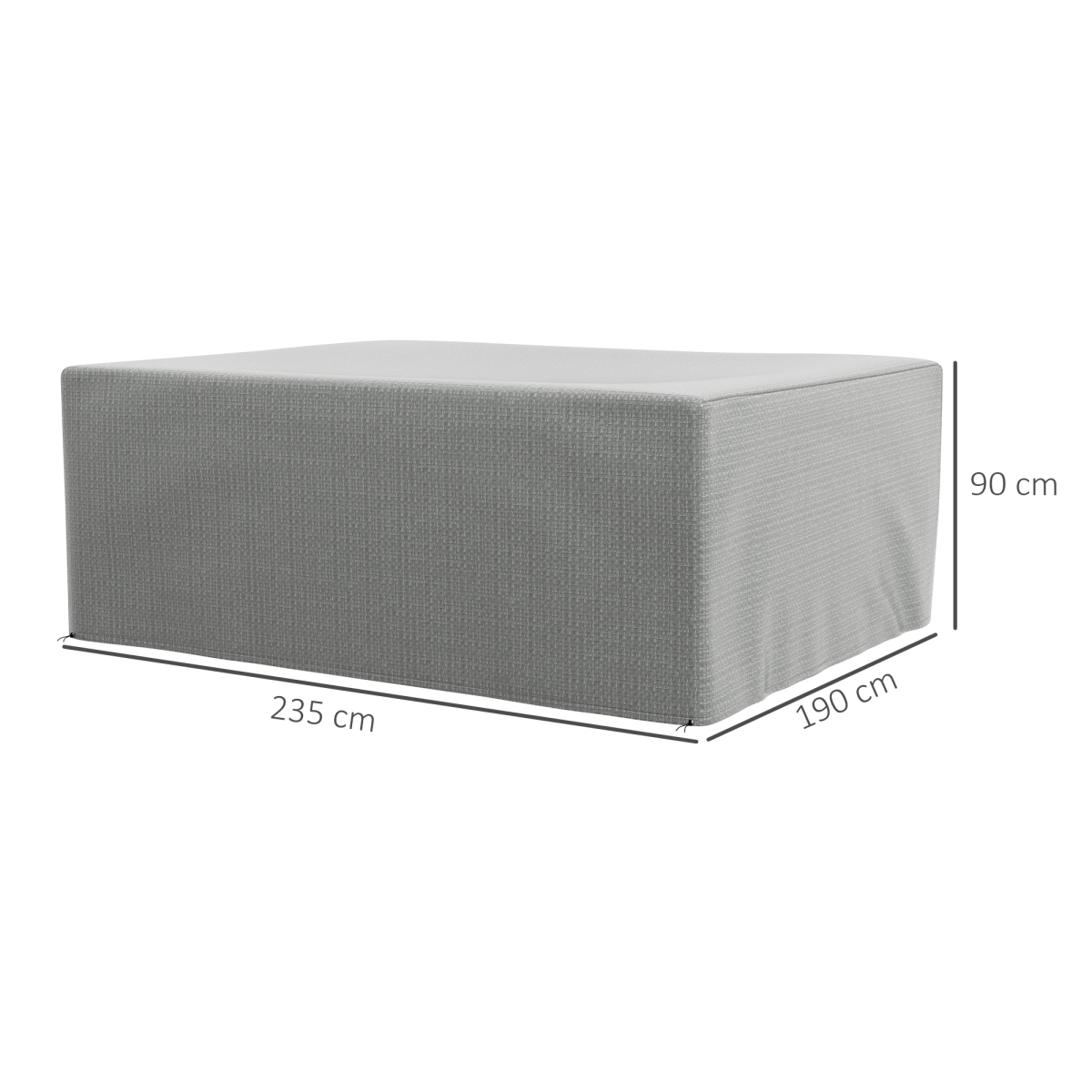 Outsunny Grey Heavy Duty PE Garden Furniture Cover for Patio Sets 235 x 190 x 90 cm