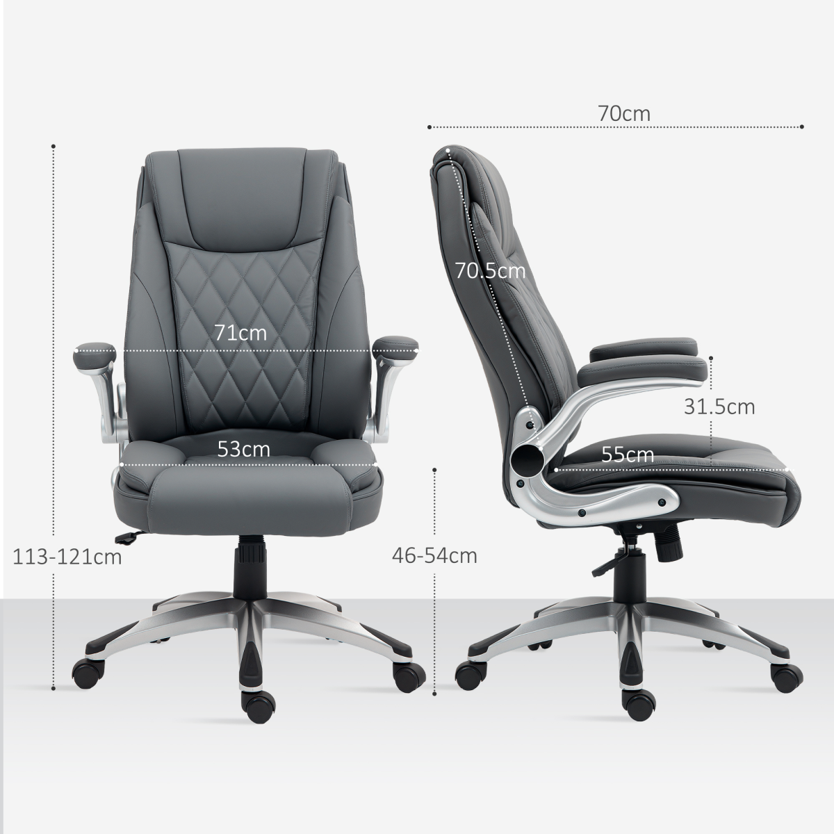 Vinsetto High Back Swivel Executive Office Chair, Dark Grey
