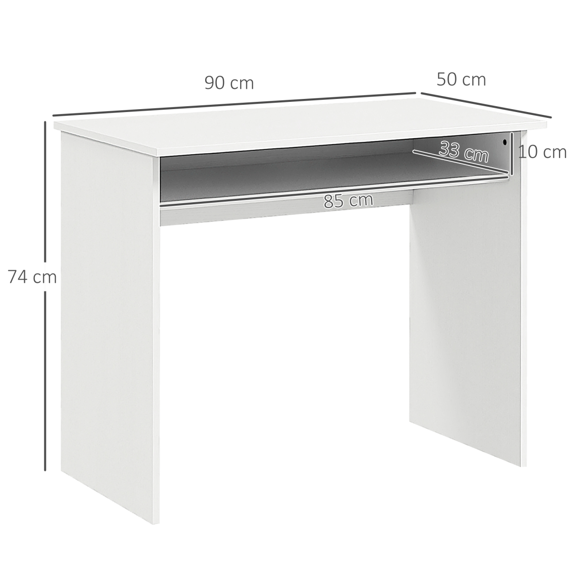 HOMCOM 50 x 90 x 74 cm Workstation Desk with Under-Table Storage