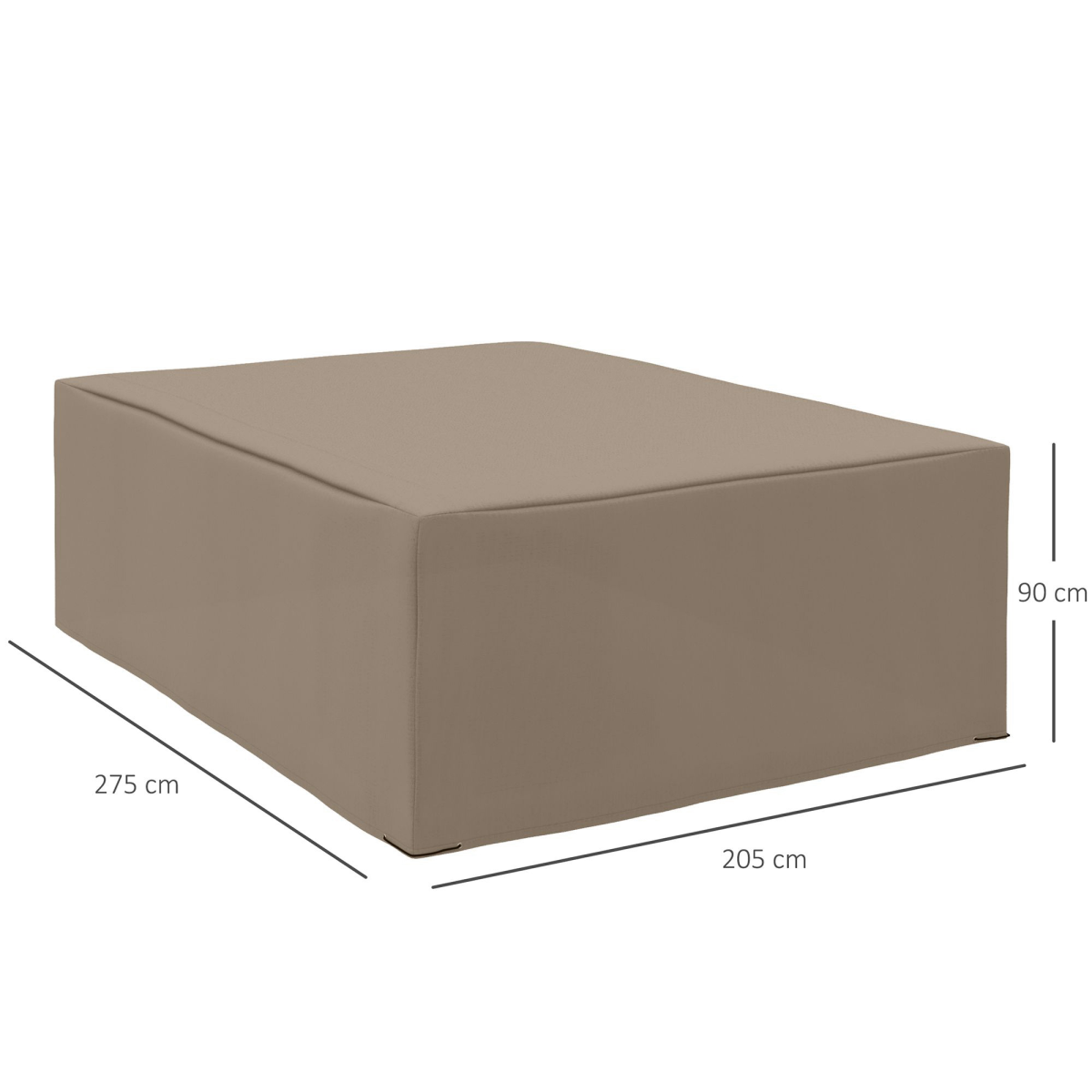 275 x 205cm Outdoor Furniture Cover, Water and UV Resistant, Beige, Suitable for Outsunny 01-0706
