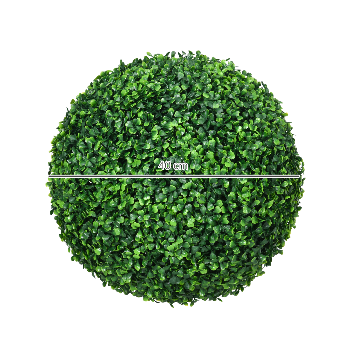HOMCOM Set of 2 Artificial Boxwood Topiary Balls, Indoor Outdoor UV Protected