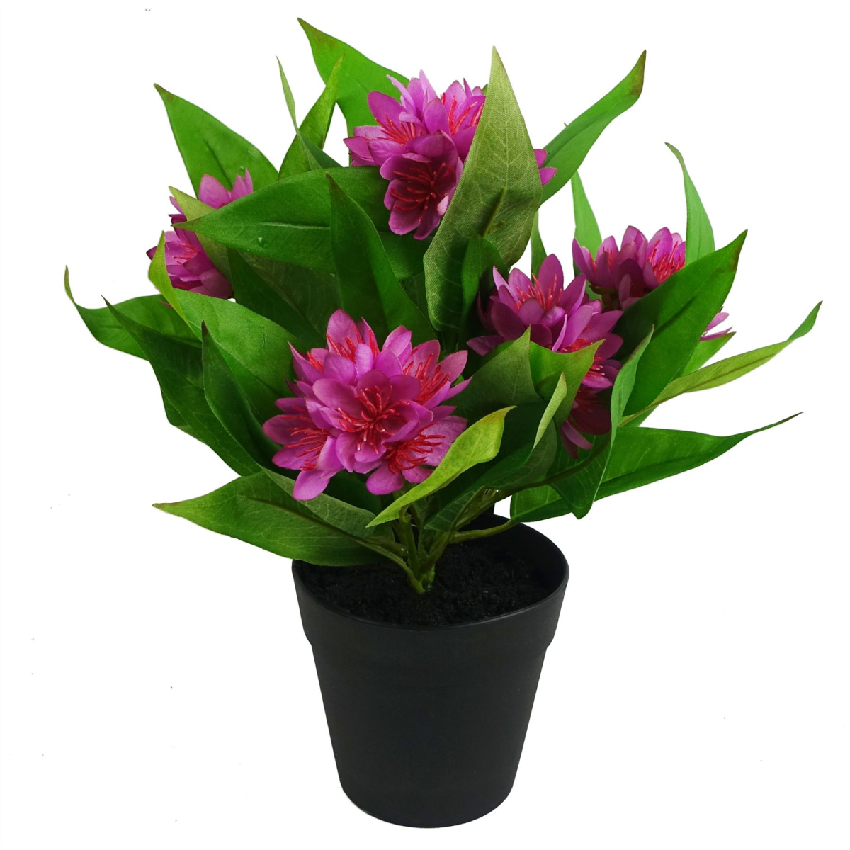 Leaf 3 x 18cm Artificial Freesia Plants, Pink, Orange & Yellow