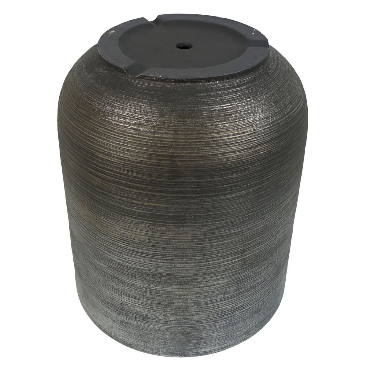 Leaf Coya Large Silver Ridged Fibreglass Cement Composite Planter 39 x 33 cm