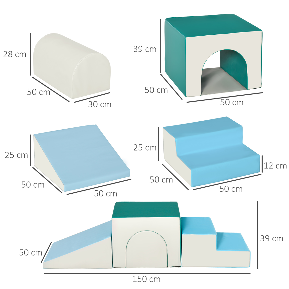4-Piece Soft Foam Climbing Play Set for Toddlers Age 1-3