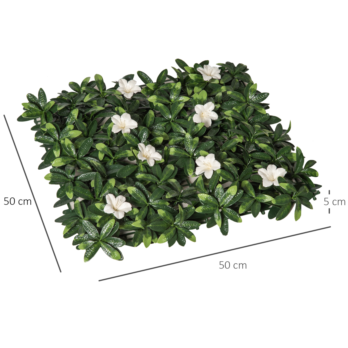 12-Piece Artificial Rhododendron Greenery Wall Panels, 50cm x 50cm